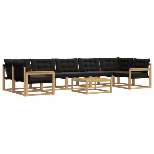 Комплект дивани за открито 8 pcs Бяло и черно 79 x 79 x 37 см