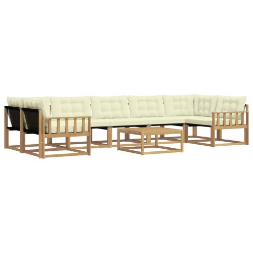 Комплект дивани за открито 8 pcs Бяло и кремаво 79 x 79 x 37 см