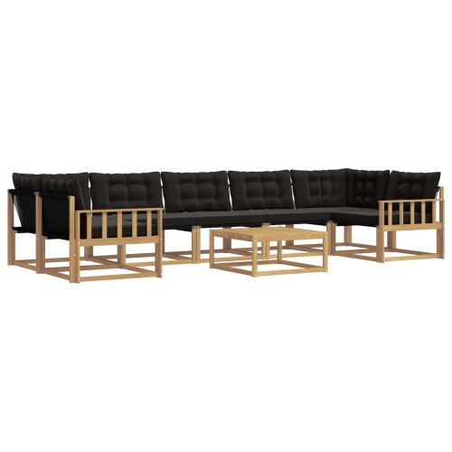 Комплект дивани за открито 8 pcs Бяло и черно 79 x 79 x 37 см