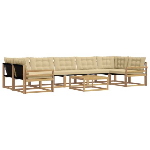 Комплект дивани за открито 8 pcs Бяло и Бежово 79 x 79 x 37 см