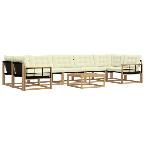 Комплект дивани за открито 8 pcs Бяло и кремаво 79 x 79 x 37 см