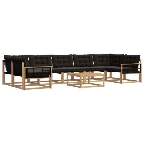 Комплект дивани за открито 8 pcs Бяло и черно 79 x 79 x 37 см