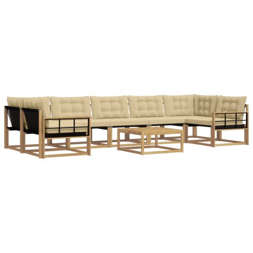 Комплект дивани за открито 8 pcs Бяло и Бежово 79 x 79 x 37 см