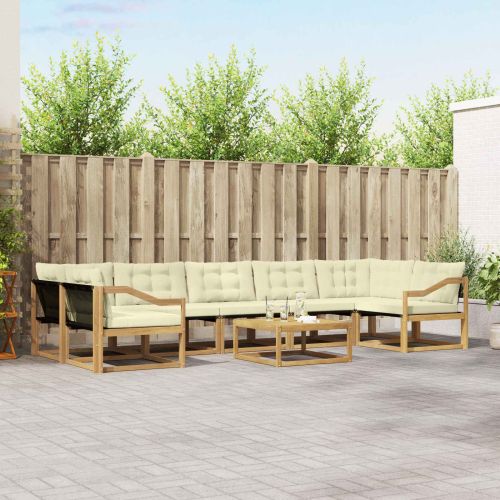 Комплект дивани за открито 8 pcs Бяло и кремаво 79 x 79 x 37 см