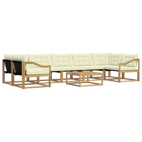 Комплект дивани за открито 8 pcs Бяло и кремаво 79 x 79 x 37 см