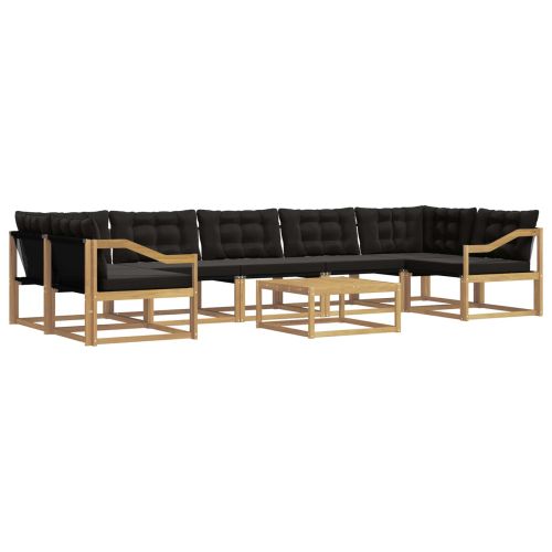Комплект дивани за открито 8 pcs Бяло и черно 79 x 79 x 37 см