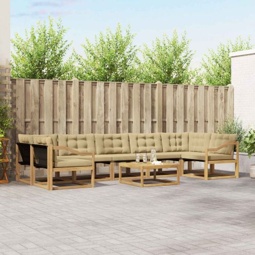 Комплект дивани за открито 8 pcs Бяло и Бежово 79 x 79 x 37 см