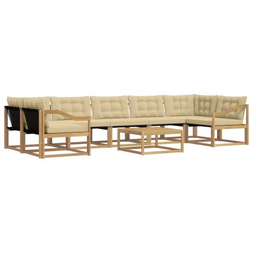 Комплект дивани за открито 8 pcs Бяло и Бежово 79 x 79 x 37 см