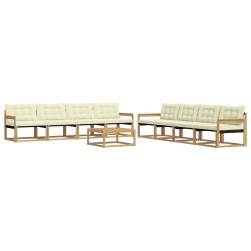 Комплект дивани за открито 9 pcs Бяло и кремаво 79 x 79 x 37 см