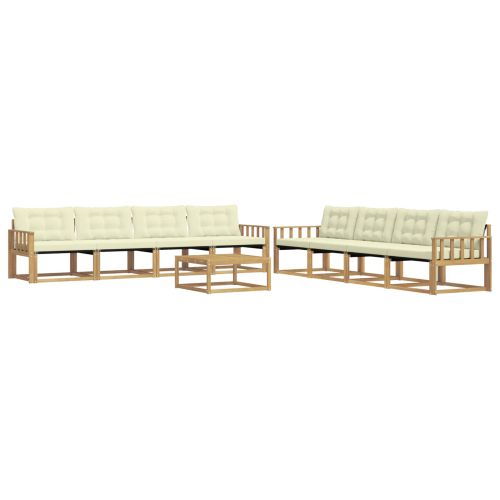 Комплект дивани за открито 9 pcs Бяло и кремаво 79 x 79 x 37 см