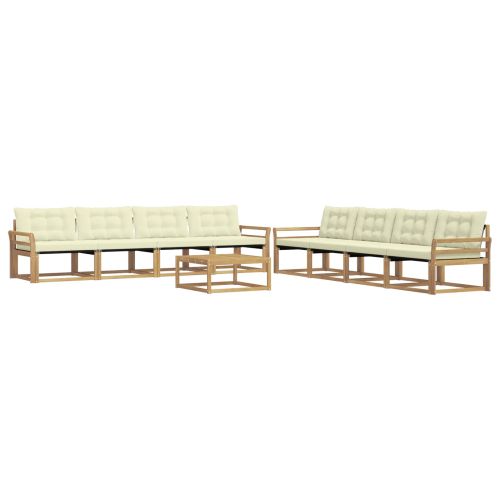 Комплект дивани за открито 9 pcs Бяло и кремаво 79 x 79 x 37 см