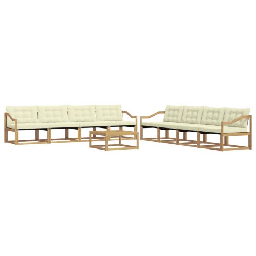 Комплект дивани за открито 9 pcs Бяло и кремаво 79 x 79 x 37 см