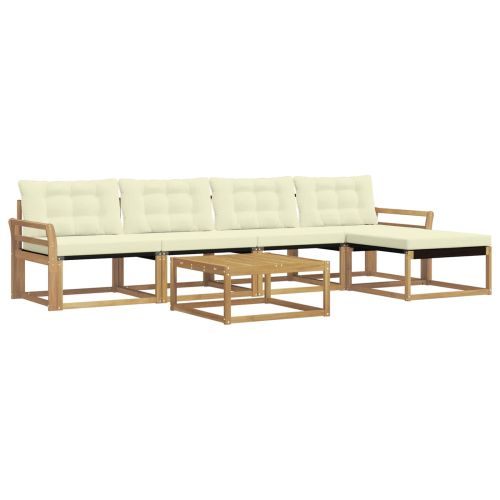 Комплект дивани за открито 6 pcs Бяло и кремаво 79 x 79 x 37 см