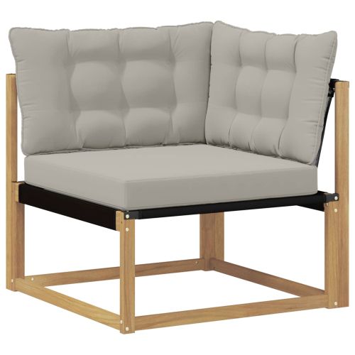 Комплект дивани за открито 5 pcs Бяло и светлосиво