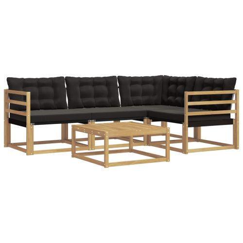 Комплект дивани за открито 5 pcs Бяло и черно 79 x 79 x 37 см