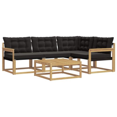 Комплект дивани за открито 5 pcs Бяло и черно 79 x 79 x 37 см