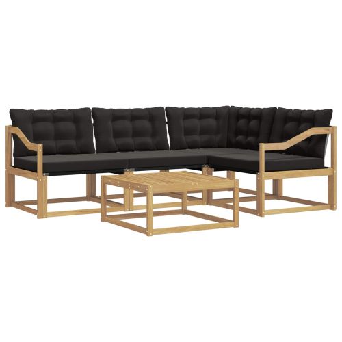 Комплект дивани за открито 5 pcs Бяло и черно 79 x 79 x 37 см