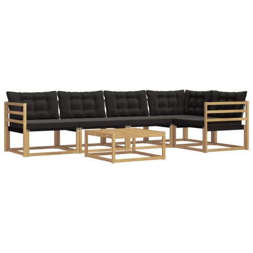 Комплект дивани за открито 6 pcs Бяло и черно 79 x 79 x 37 см