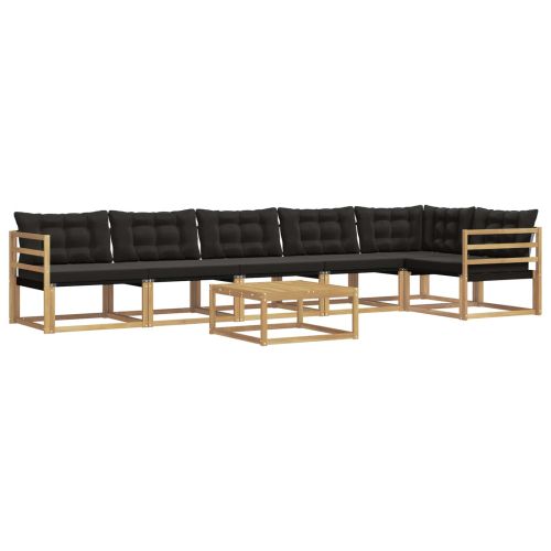 Комплект дивани за открито 7 pcs Бяло и черно 79 x 79 x 37 см