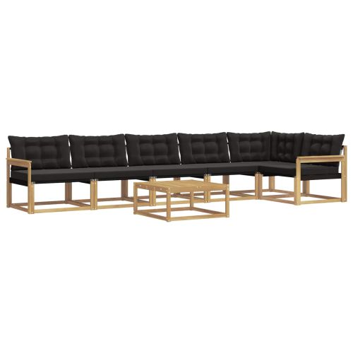 Комплект дивани за открито 7 pcs Бяло и черно 79 x 79 x 37 см