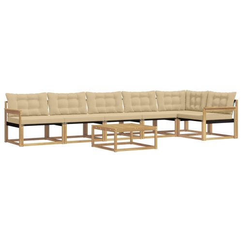 Комплект дивани за открито 7 pcs Бяло и Бежово 79 x 79 x 37 см