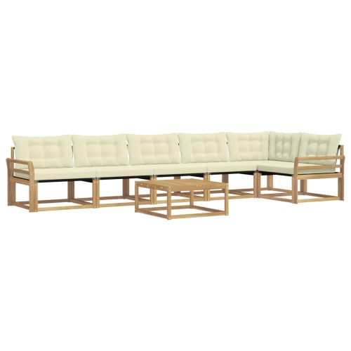 Комплект дивани за открито 7 pcs Бяло и кремаво 79 x 79 x 37 см
