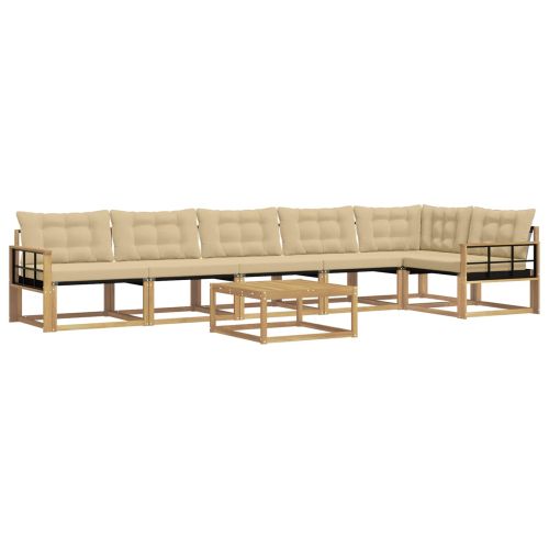 Комплект дивани за открито 7 pcs Бяло и Бежово 79 x 79 x 37 см