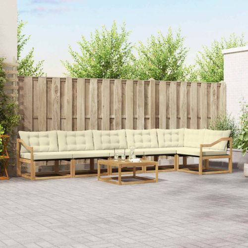 Комплект дивани за открито 7 pcs Бяло и кремаво 79 x 79 x 37 см