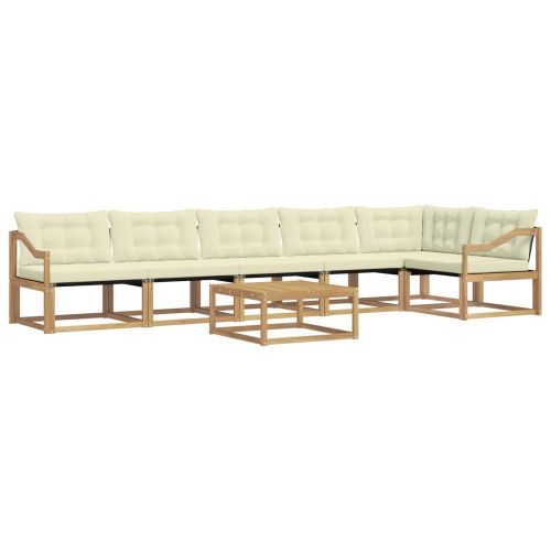 Комплект дивани за открито 7 pcs Бяло и кремаво 79 x 79 x 37 см