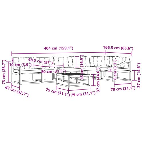 Комплект дивани за открито 7 pcs Бяло и кремаво 79 x 79 x 37 см