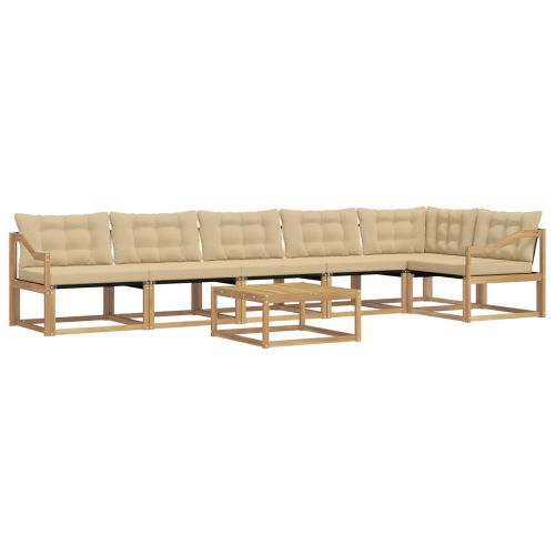 Комплект дивани за открито 7 pcs Бяло и Бежово 79 x 79 x 37 см