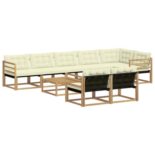 Комплект дивани за открито 9 pcs Бяло и кремаво 79 x 79 x 37 см