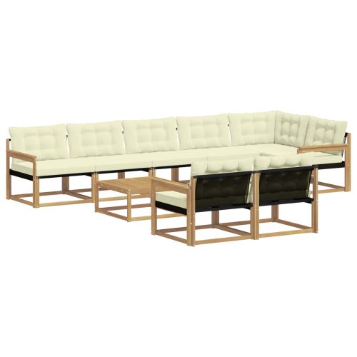 Комплект дивани за открито 9 pcs Бяло и кремаво 79 x 79 x 37 см