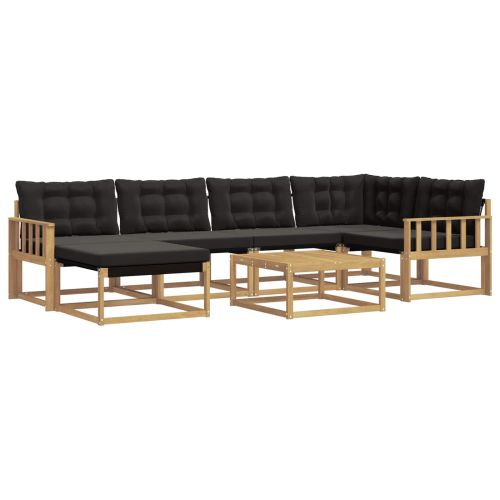 Комплект дивани за открито 7 pcs Бяло и черно 79 x 79 x 37 см
