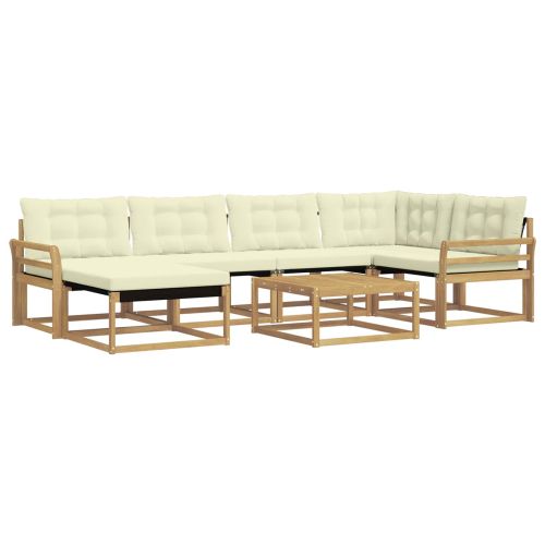 Комплект дивани за открито 7 pcs Бяло и кремаво 79 x 79 x 37 см