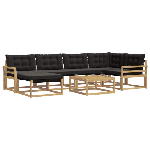 Комплект дивани за открито 7 pcs Бяло и черно 79 x 79 x 37 см