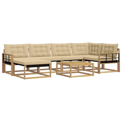 Комплект дивани за открито 7 pcs Бяло и Бежово 79 x 79 x 37 см
