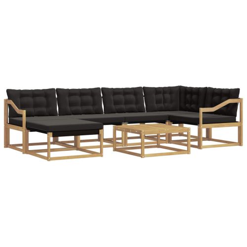 Комплект дивани за открито 7 pcs Бяло и черно 79 x 79 x 37 см