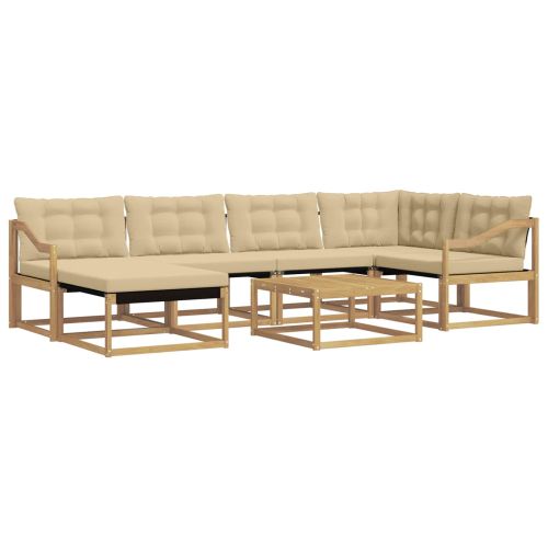 Комплект дивани за открито 7 pcs Бяло и Бежово 79 x 79 x 37 см