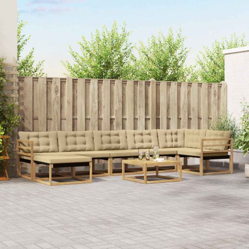 Комплект дивани за открито 8 pcs Бяло и Бежово 79 x 79 x 37 см