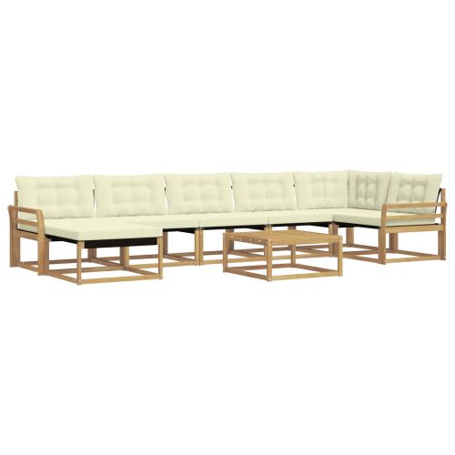 Комплект дивани за открито 8 pcs Бяло и кремаво 79 x 79 x 37 см