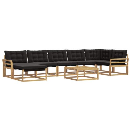 Комплект дивани за открито 8 pcs Бяло и черно 79 x 79 x 37 см