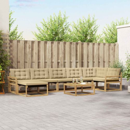 Комплект дивани за открито 8 pcs Бяло и Бежово 79 x 79 x 37 см