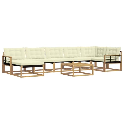 Комплект дивани за открито 8 pcs Бяло и кремаво 79 x 79 x 37 см