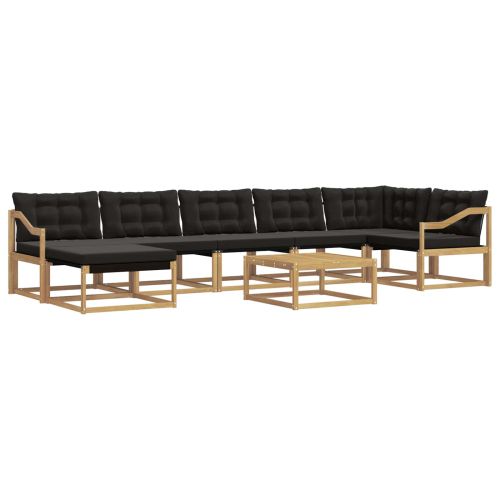 Комплект дивани за открито 8 pcs Бяло и черно 79 x 79 x 37 см