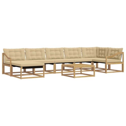 Комплект дивани за открито 8 pcs Бяло и Бежово 79 x 79 x 37 см