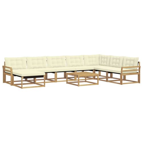 Комплект дивани за открито 9 pcs Бяло и кремаво 79 x 79 x 37 см