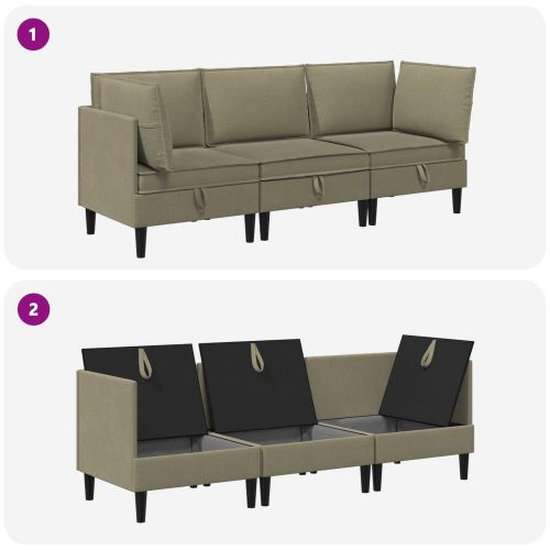 Комплект мебели за всекидневна 3 pcs Каки Текстил