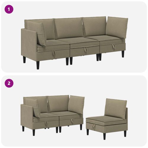 Комплект мебели за всекидневна 3 pcs Каки Текстил