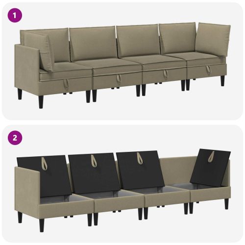 Комплект мебели за всекидневна 4 pcs Каки Текстил